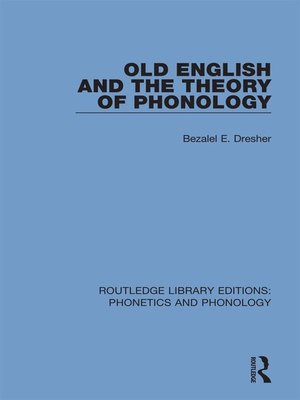 cover image of Old English and the Theory of Phonology